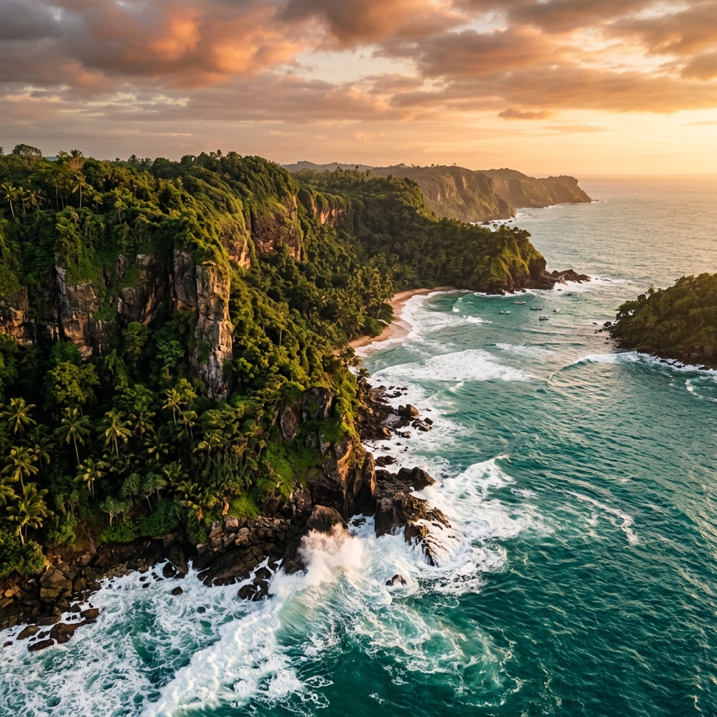 Coastal cliffs aerial