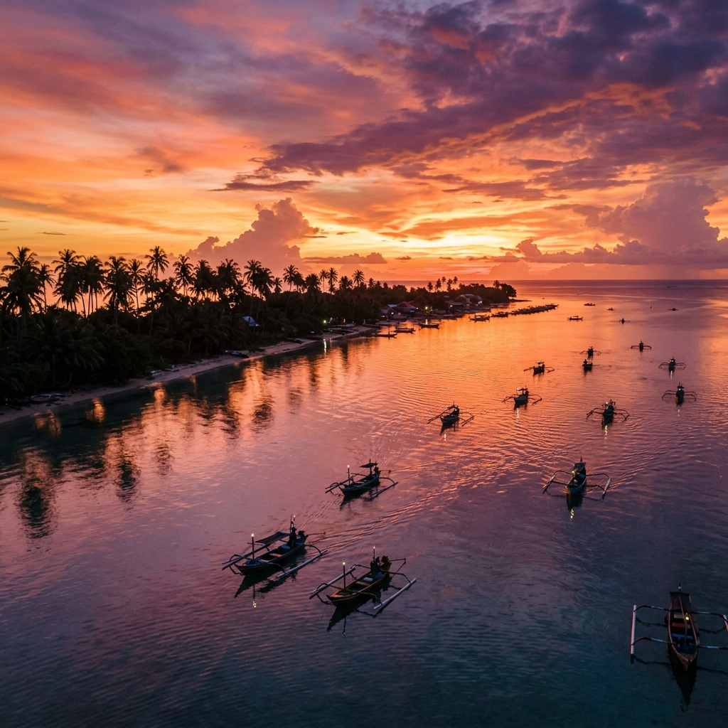 Sunset aerial